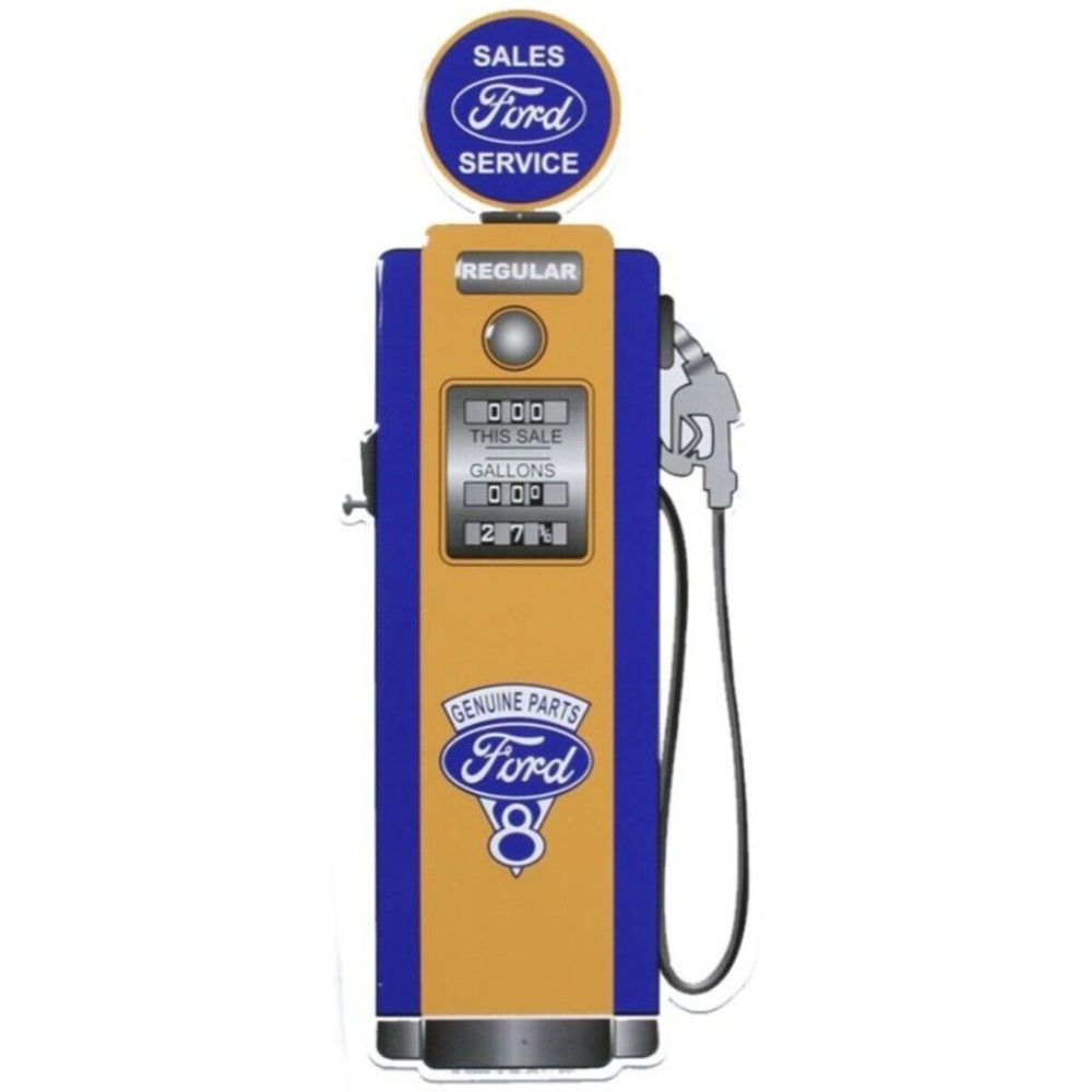 Ford Sales & Service Gas Pump Die Cut Embossed Licensed Metal 30" x 11" Sign Home & Garden:Home Décor:Plaques & Signs Style Your Walls